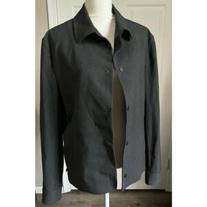 ZARA 4 Way‎ Stretch Black Snap Front Lightweight Blazer Shirt Jacket Large